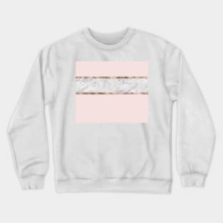 Strawberries and cream - grey marble & rose gold Crewneck Sweatshirt